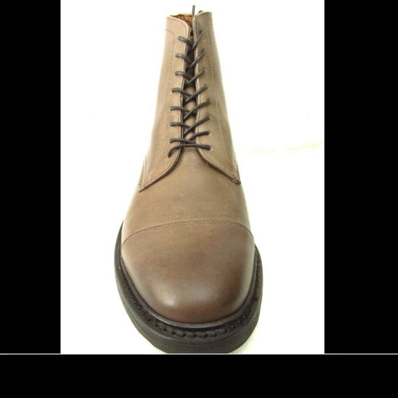 FRYE Seth Cap Toe Lace-Up Leather Boots Stone - Picture 3 of 6